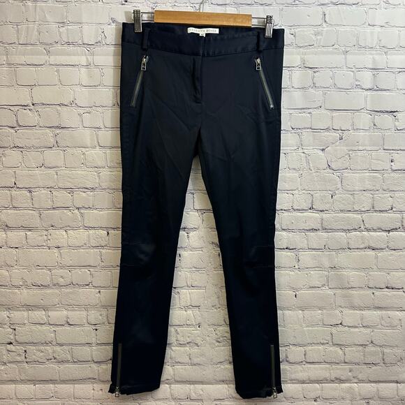 Veronica Beard Pants - Veronica Beard Ash Seamed Skinny Pants Navy Blue Zippers Women's Size 4 Workwear